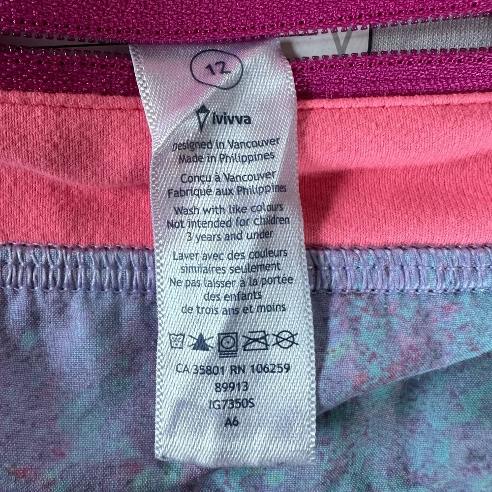 Ivivva by Lululemon Relay Racer Running Shorts Girls Size 12